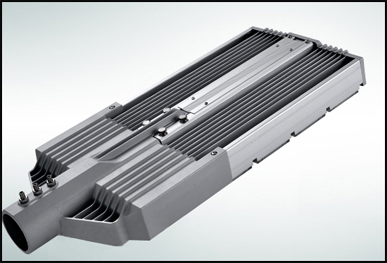 120W變形金鋼led路燈燈頭背面散熱圖